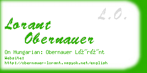 lorant obernauer business card